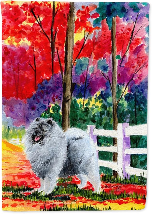 Caroline's Treasures SS8432GF Keeshond Garden Flag Mailbox Flag Decorative Yard Flag Banner Outside Patio Artwork Yard Flower Beds, Garden Size, Multicolor