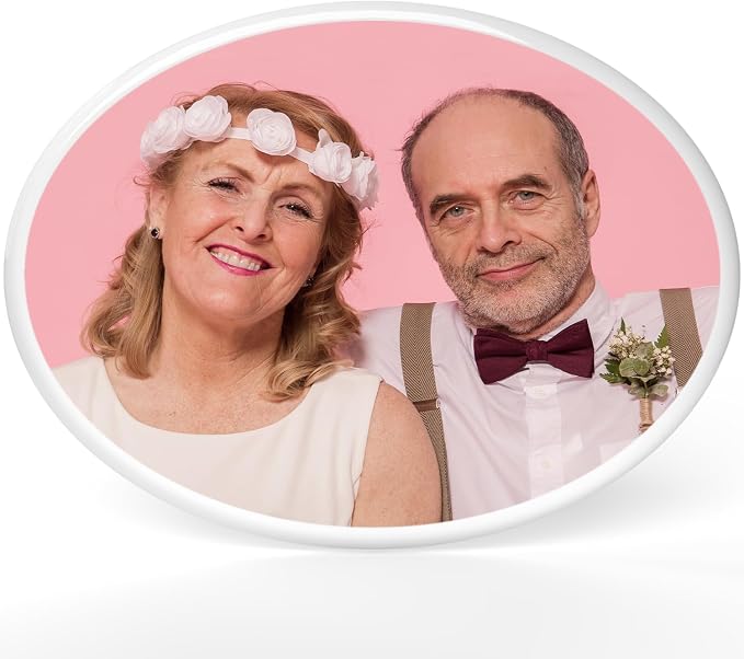 ADFSTONE Personalised Headstone Picture Hanging Decorative Tiles for Gravestone, Porcelain Portrait Memorial Photo for Cemetery, Bereavement Gifts for Loss of Father, Mother, & Loved Ones