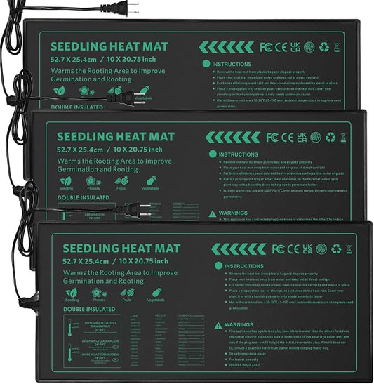 Seedling Heat Mat for Seed Starting,10" x 20.75" Waterproof Heating Pad for Indoor Plants Germination, Gardening, Hydroponic, Greenhouse