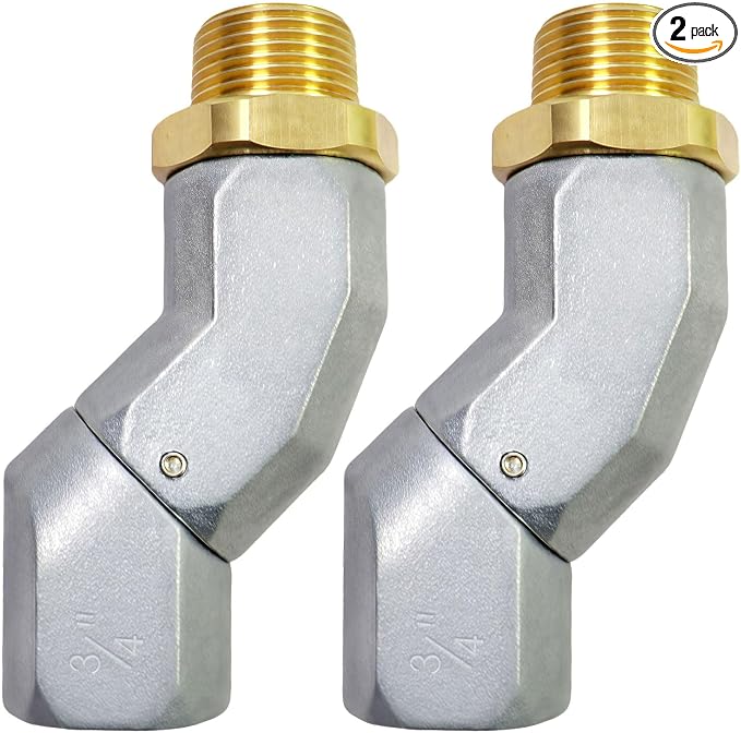2PCS 3/4" NPT Fuel Swivel, 360 Rotatable Fuel Hose Connector, Anti-Kink Multi-Plane Swivel Fitting for Fuel Transfer Nozzle