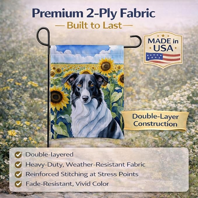 Caroline's Treasures DAC6034GF Borzoi in Sunflowers Garden Flag Mailbox Flag Decorative Yard Flag Banner Outside Patio Artwork Yard Flower Beds, Garden Size, Multicolor