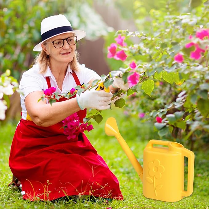 2.8L Watering Can for Indoor Plants, Garden Watering Cans for Outdoor Plant House Flower, Modern Plant Watering Can Large Long Spout with Sprinkler Head