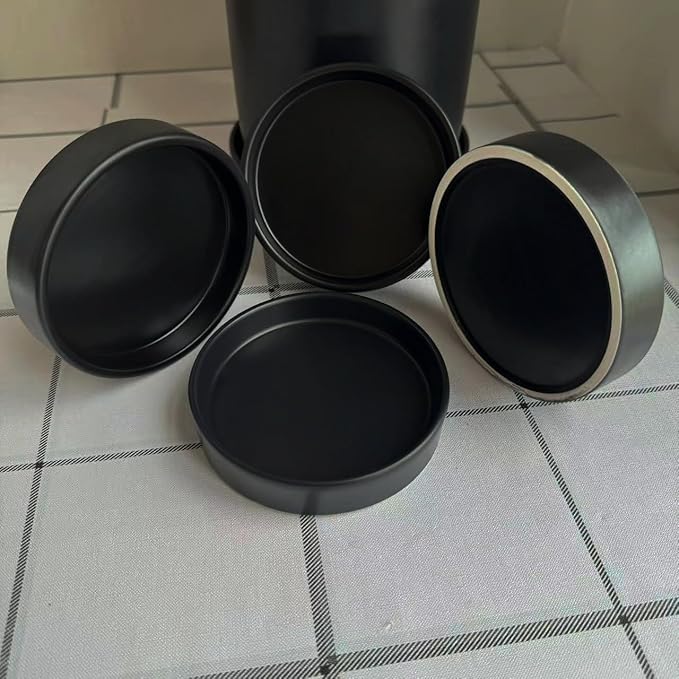 Yukfona Ceramic Plant Saucer Tray 4 Pcs 4 Inch Black, 4.53" OD x4.13 ID x0.9 Deep| Fits Flower pots Bottom≤ 4.13", Heavy Duty Glazed Round Planter Drip with Catch Basin for Indoor Outdoor Plants