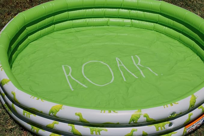 Rae Dunn x CocoNut Float Mini Pool with Dinosaur Graphics, Roar Theme | Inflatable swimming pool for kids, splash design, easy setup, great backyard fun, durable, perfect for summer parties