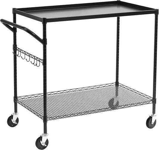 WDT 2-tier rolling utility cart for garden tools and pots