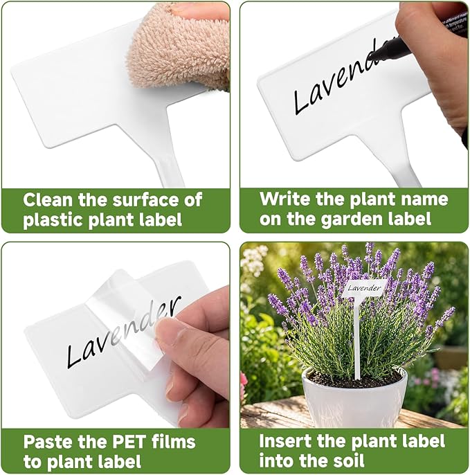 KINGLAKE GARDEN Plant Labels 50 Pack 11.8 Inch Large Garden Labels Plastic | Waterproof Garden Markers Signs Tall Plant Name Tags for Outdoor Indoor Seedlings Plants Vegetables Herbs Flowers (50 Pack)