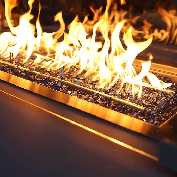 Onlyfire 10 lbs Fire Glass Rocks 1/2 Inch, Reflective Tempered Glass for Propane Fire Pit & Gas Fireplace, High Luster Firepit Glass Stones for Fire Table, Copper (Multicolor Options Available)