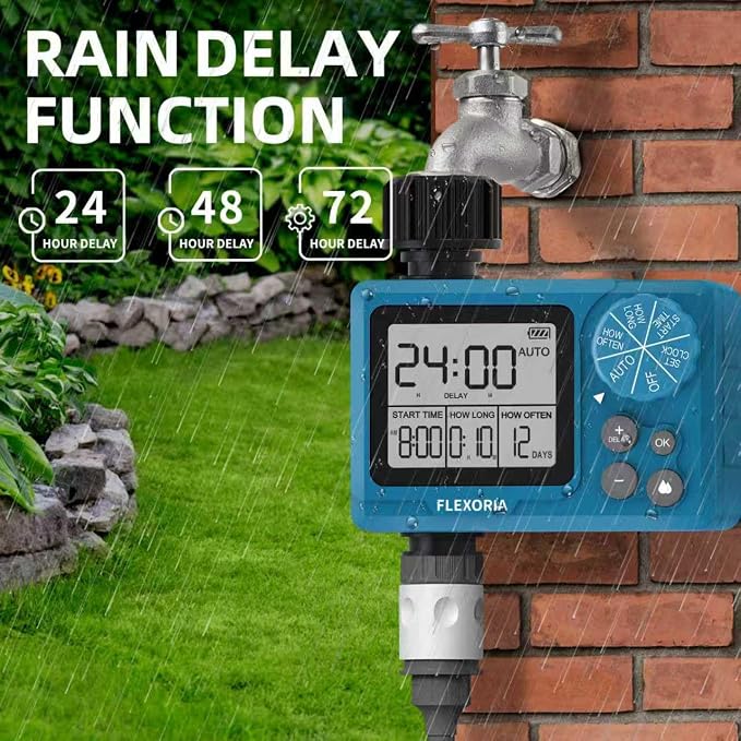 Digital Programmable Water Timer, Garden Hose Sprinkler Timer for Irrigation and Watering Systems, 1 Outlet