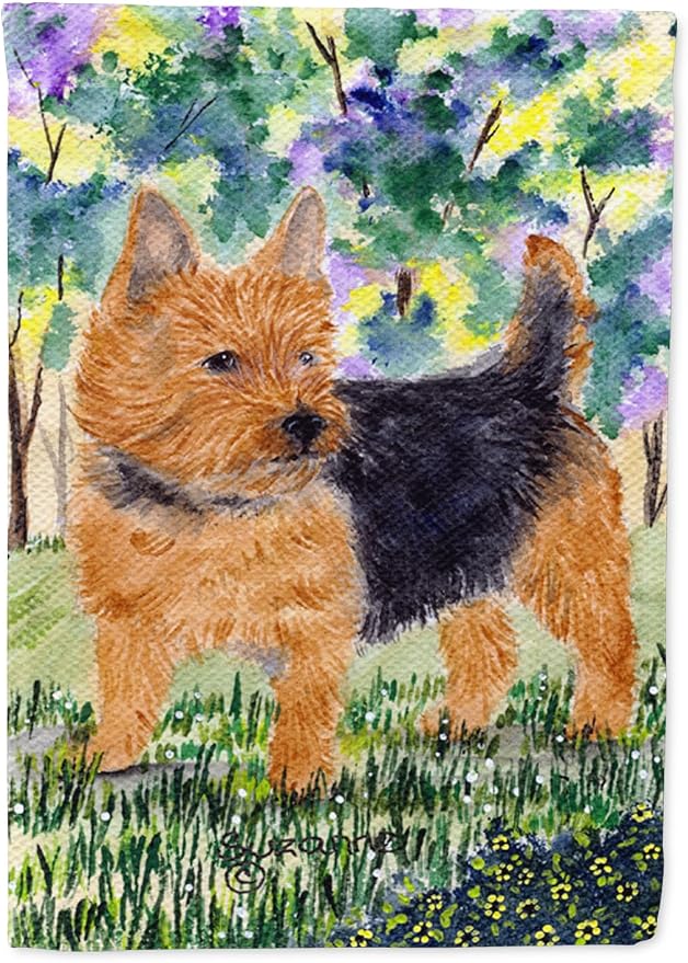 Caroline's Treasures SS8218GF Norwich Terrier Garden Flag Mailbox Flag Decorative Yard Flag Banner Outside Patio Artwork Yard Flower Beds, Garden Size, Multicolor