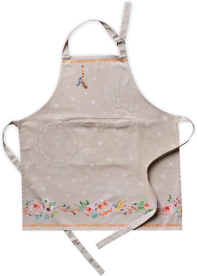 Maison d' Hermine Aprons for women with Pocket 100% Cotton (27.50"x31.50") | Adjustable Neck Strap & long ties Apron Men Chef Wedding Cooking Gardening Server Maid