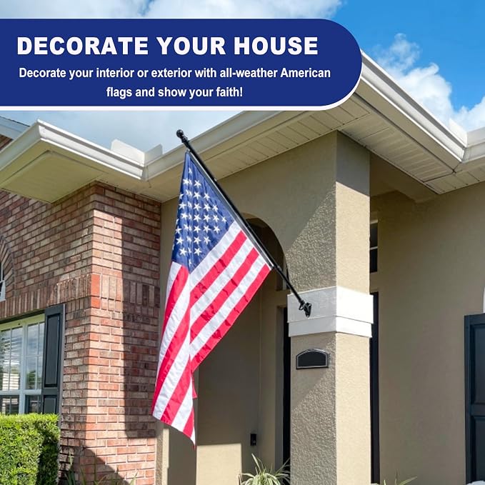 American Flag 3x5 Ft for Outside Heavy Duty, Embroidered Stars Sewn Stripes All Weather Waterproof UV Resistant USA Flag with Brass Grommets, Outdoor US Flag for Patio Yard Garden Commercial Use