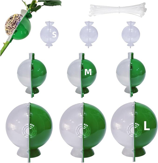 9 Pcs Air Layering Pods,Reusable Half Transparent Rapid Root Plugs Air Layering Propagation Kit Grafting Tool Plant Root Growing Box Plant Propagation Station Rooting Ball