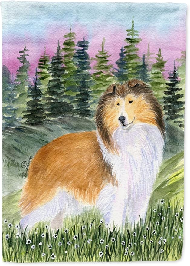 Caroline's Treasures SS8321GF Sheltie Garden Flag Mailbox Flag Decorative Yard Flag Banner Outside Patio Artwork Yard Flower Beds, Garden Size, Multicolor