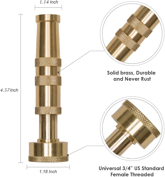 BEAULIFE 304 Stainless Steel Metal Garden Hose 75 Feet with Brass Garden Hose Nozzle Flexible, Portable & Lightweight Kink Free Garden Water Outdoor Hose