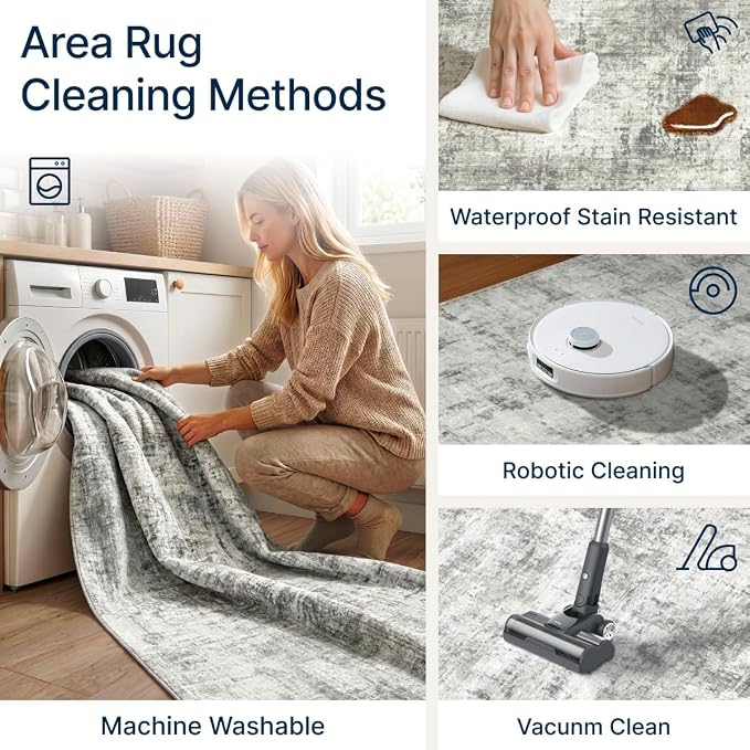 6x9 Area Rugs Washable Modern Abstract Living Room Bedroom Rug | Non Slip Soft Carpets Indoor Floor Stain Resistant Carpet for Bedroom Dining Room Farmhouse Nursery Home Office