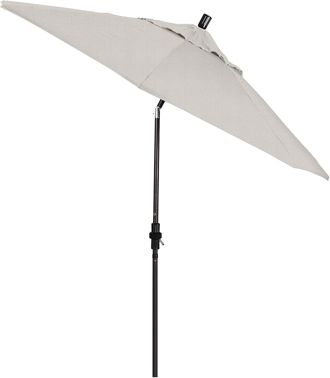 California Umbrella 9' Round Aluminum Patio Umbrella, Crank Lift, Collar Tilt, Bronze Pole, Woven Granite Olefin