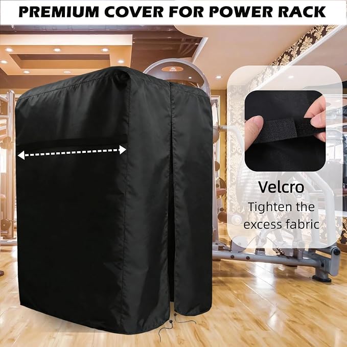 Gym Rack Cover with Waterproof Zipper for Squat Rack 47"-110"W | Waterproof Dustproof Heavy Duty Oxford Fabric,Gym Equipment Storage Cover for Workout Machine Outdoor Use