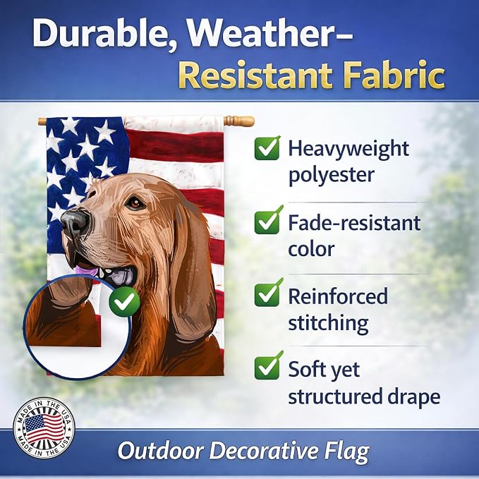 Caroline's Treasures CK6698CHF Segugio Italiano Dog American Flag House Flag Large Porch Sleeve Pole Decorative Outside Yard Banner Artwork Wall Hanging, Polyester, House Size, Multicolor