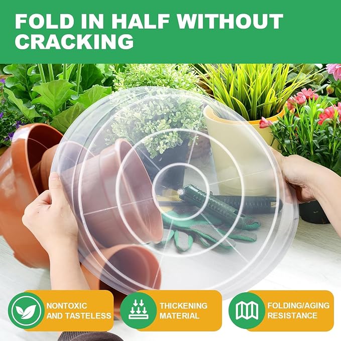 OUPSAUI 3 4 6 8 10 12 14 Inch Plant Saucer Pot Tray, 6 Pack Clear Plant Saucers for Indoors and Outdoors, Large Plastic Dish Suacer Water Drip Tray for Potted Plants Flowers (3 Inches)