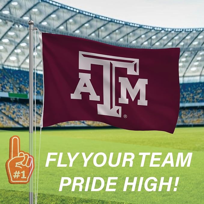 NCAA Texas A&M Flag with Grommets, 3'x5' Texas A&M Aggies Outdoor College Flags & Banners for Garden Patio Indoor Wall Décor