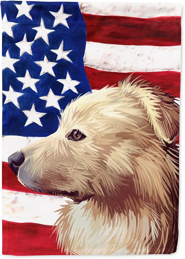 Caroline's Treasures CK6559CHF Himalayan Sheepdog Dog American Flag House Flag Large Porch Sleeve Pole Decorative Outside Yard Banner Artwork Wall Hanging, Polyester, House Size, Multicolor