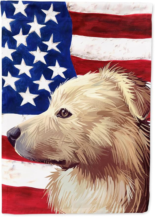 Caroline's Treasures CK6559CHF Himalayan Sheepdog Dog American Flag House Flag Large Porch Sleeve Pole Decorative Outside Yard Banner Artwork Wall Hanging, Polyester, House Size, Multicolor