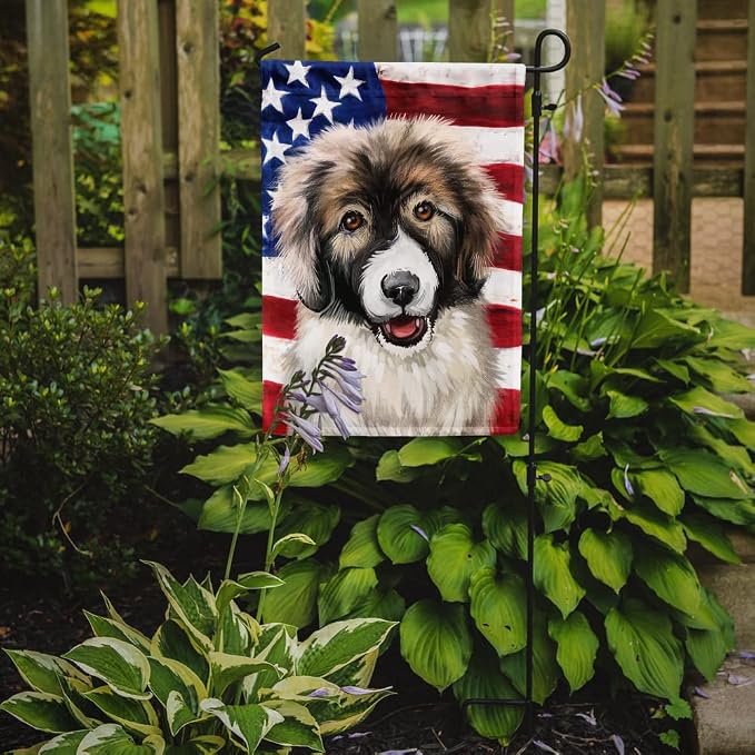 Caroline's Treasures CK6478GF Carpathian Shepherd Dog American Flag Garden Flag Mailbox Flag Decorative Yard Flag Banner Outside Patio Artwork Yard Flower Beds, Garden Size, Multicolor