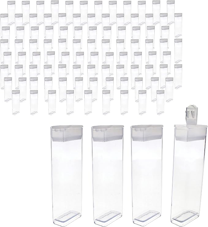 The Beadsmith Clear Plastic Boxes - Rectangle with a Flip Top Cap - 7/16” x 1” x 3” - Use for Beads, Bath Salts, Wedding & Party Favors, Home or Office Storage - Bag of 100
