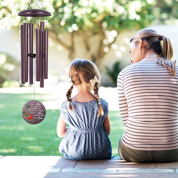 ASTARIN Personalized Cardinal Wind Chime Memorial, Customized Sympathy Wind Chimes for Loss of Loved One, in Memory of Loved Ones Lost, Bereavement Gifts Windchimes Outdoor, Produced in Texas