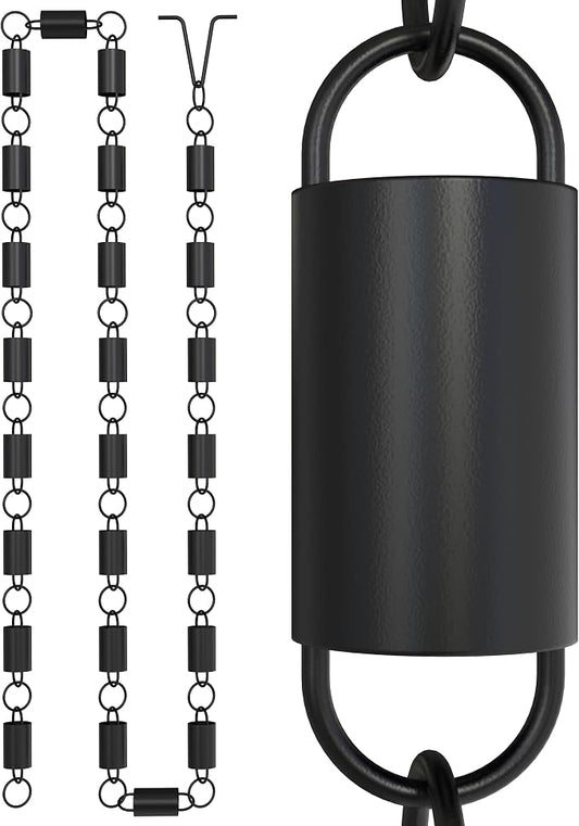 Rain Chains Direct - Channel Link Rain Chain - 8.5 FT - Durable Black Powder-Coated Aluminum - Premium Rain Chains for Gutters