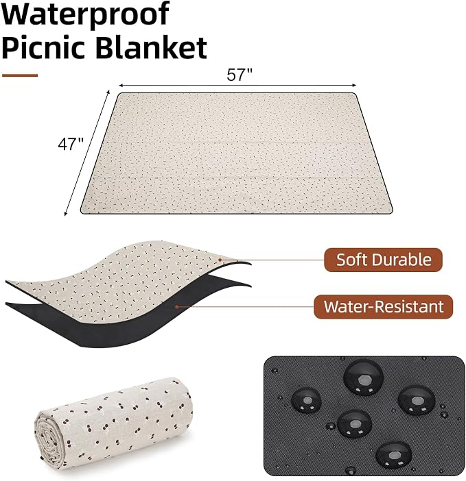 19Pcs Picnic Basket for 2 with Blanket - Wicker Picnic Basket with Strap,Wine Bag | Willow Picnic Set for 2 Person with Insulated Cooler | Wicker Hamper with Cutlery Kit, Beige