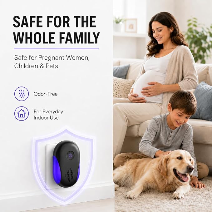 2026 Upgraded Ultrasonic Repeller 6 Packs, Indoor Ultrasonic Repellent for Roach, Rodent, Mouse, Bugs, Ant, Mosquito, Mice, Spider, Electronic Plug in Pest Control