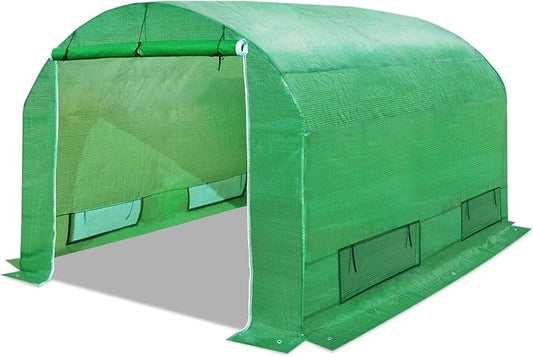 Greenhouse Replacement Covering for Outdoor Larger Hot Garden House , Support Arch Frame Climbing Plants/Flowers/Vegetables (10' X7'X6', Cover)