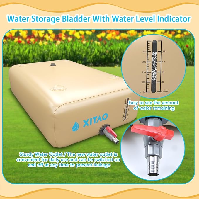 XITAO Water Bladder Storage Containers, Water Tank Foldable Portable Water Storage,Water Storage Bag Containers for RV, Camping, Garden, Irrigation, Drought Resistance, Firefighting