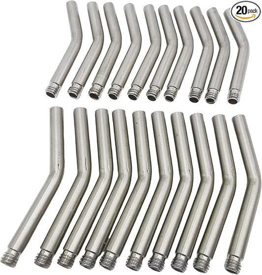 20 Pieces M6*1 Thread 304 Stainless Steel Bent Nozzle Extension Tubes40mm50mm 10 Pieces Each, Suitable for Machine Tools and Machining Centers