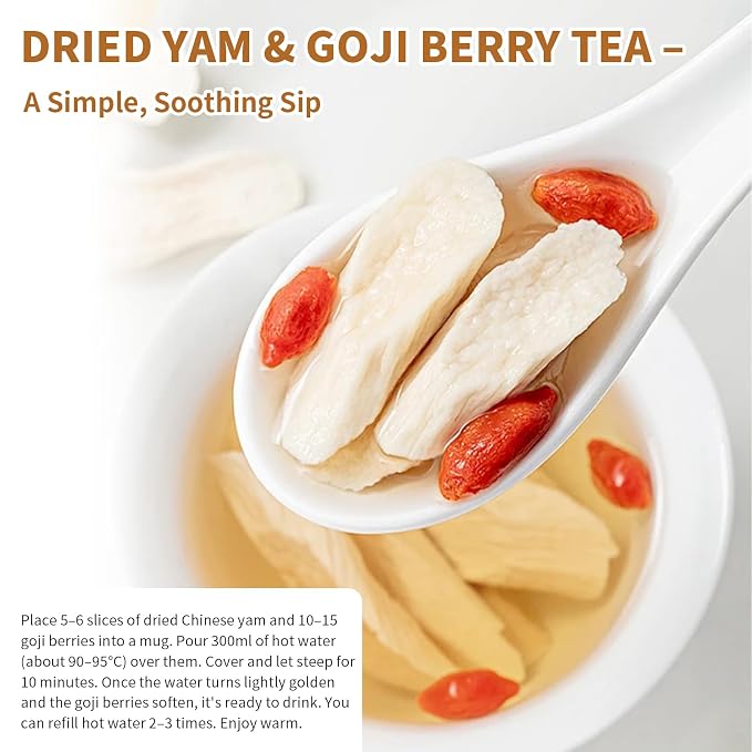 Baihuatang Natural Chinese Dried Yam Root Slice 200g/7.05 oz Huai Shan Yao Iron Stick Yam Shanyao Large Pieces Sulfur Free Natural Porridge and Soup Ingredients 铁棍山药 山药干 山药片 煮粥煲汤