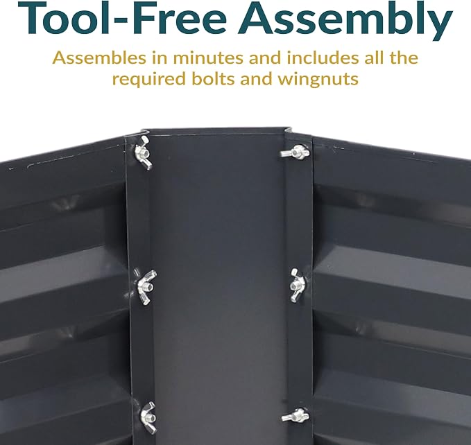 Sunnydaze Galvanized Raised Garden Bed Kit - 4x2x1 ft Outdoor Raised Garden Bed - Metal Planter Box for Vegetables, Flowers, Herbs - Dark Gray - 4' x 2' Rectangle