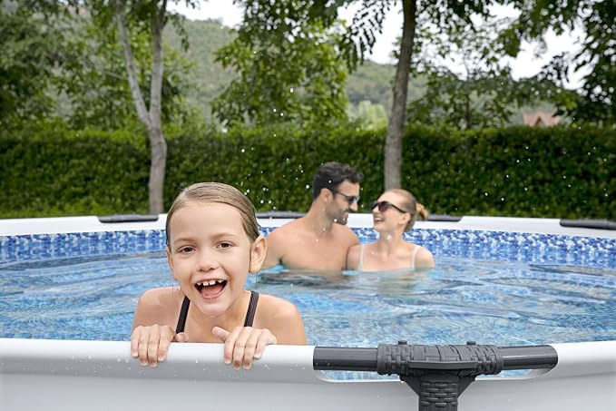 Bestway Steel Pro MAX Frame Pool Set with Filter Pump, Diameter 366 x 76 cm, Light Grey, Round