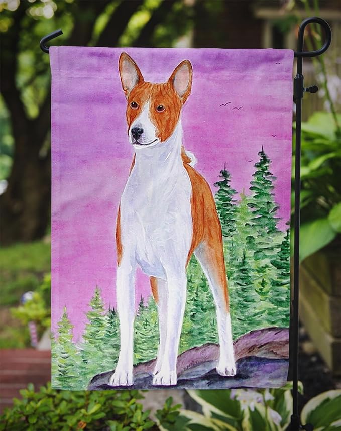 Caroline's Treasures SS8611GF Basenji Garden Flag Mailbox Flag Decorative Yard Flag Banner Outside Patio Artwork Yard Flower Beds, Garden Size, Multicolor