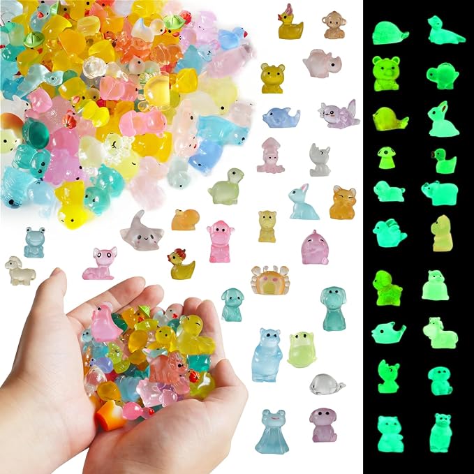 300 Mini Resin Animals Styles Variety Tiny Animals Figures Miniature Little Small Animal Figurines Bulk for Micro Fairy Garden Landscape Accessories Hide Crafts Decor Aquarium