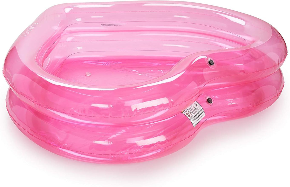 FUNBOY Giant Inflatable Luxury Clear Pink Heart Kiddie Pool, Year-Round Fun for Ball Pits, Swimming Pools, a Summer Pool Party and The Beach