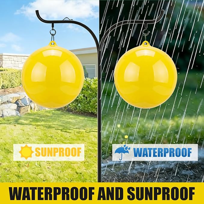 6 Pack Inflatable Fly Trap Balls 18inch Sticky Catcher for Black Yellow Greenhead Flies Outdoor Insect Control for Barn Stable Garden Greenhouse (Glue Not Included) (Gnat Fly Ball Trap)