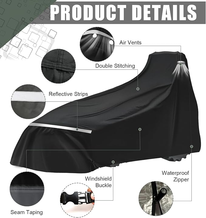Waterproof Full Tractors Cover Replace for John Deere 1,2,3 Series 1025R 2320 2720 3520, Kubota Without Backhoe, 600D Oxford Cloth Tractors Cover for Snow Rain Dust Protection