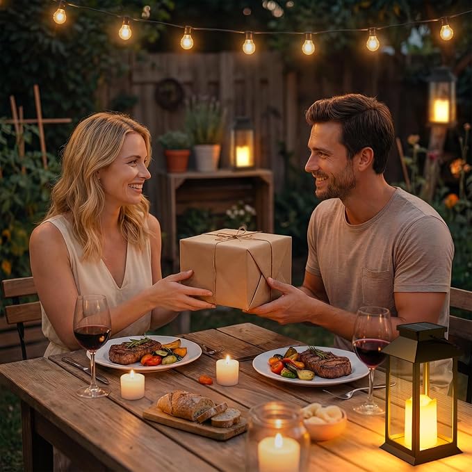 Otdair 4 Pack Solar Lanterns Outdoor Waterproof, 8.62" Solar Lantern with Glass Retro LED Flickering Flameless Candle,Lanterns Decorative Outdoor for Gift, Yard, Garden, Patio, Balcony,Porch, Party