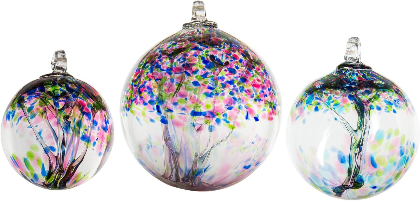 Dale Tiffany Hand Blown Glass, 3" Diameter Hope, Tree of Life Collection, Witch Globe Hanging Garden Indoor/Outdoor Decorative Ornament Gazing Ball