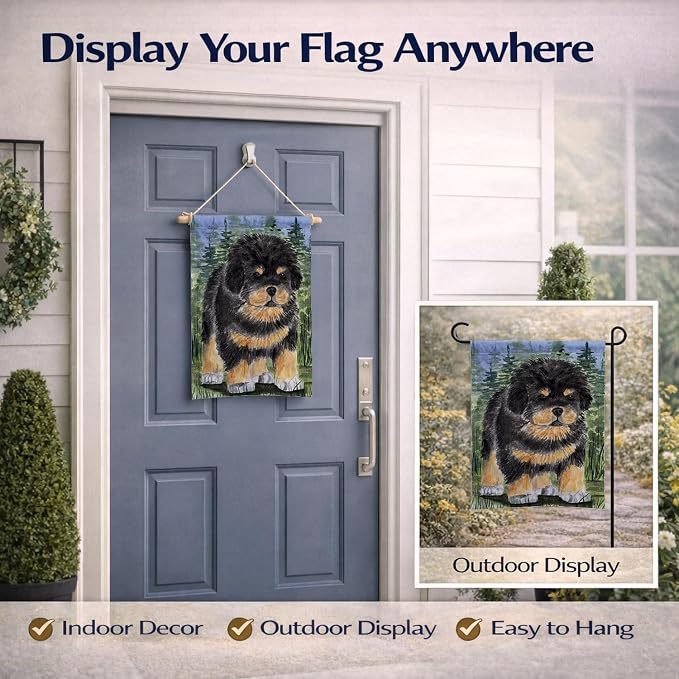 Caroline's Treasures SS8031GF Tibetan Mastiff Garden Flag Mailbox Flag Decorative Yard Flag Banner Outside Patio Artwork Yard Flower Beds, Garden Size, Multicolor