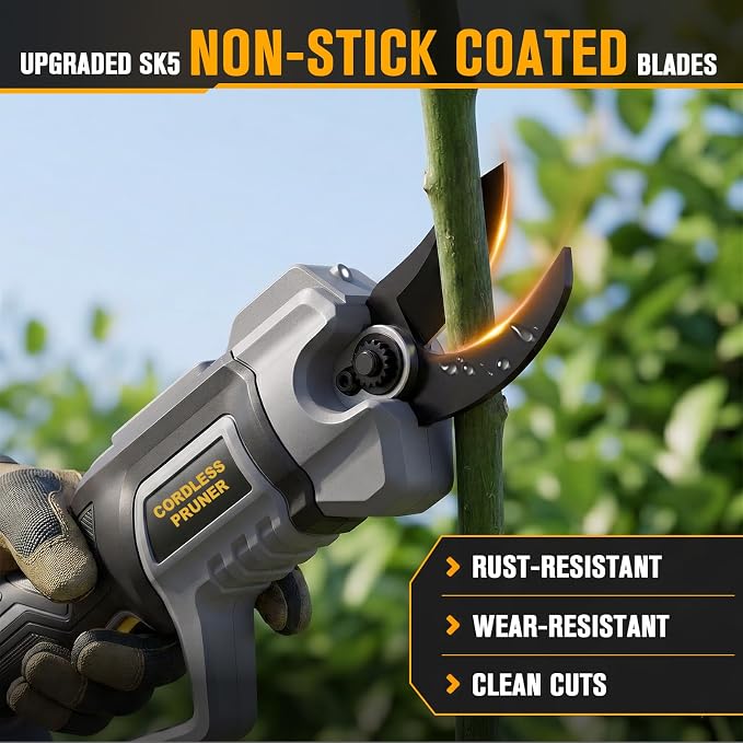 2-3/4" Cordless Pruning Shears Compatible with DeWalt 20V MAX Battery | Brushless Motor Electric Pruner for Gardening , SK5 Non-Stick Blades, Dual Cutting Modes, LED Display (Battery Not Included)