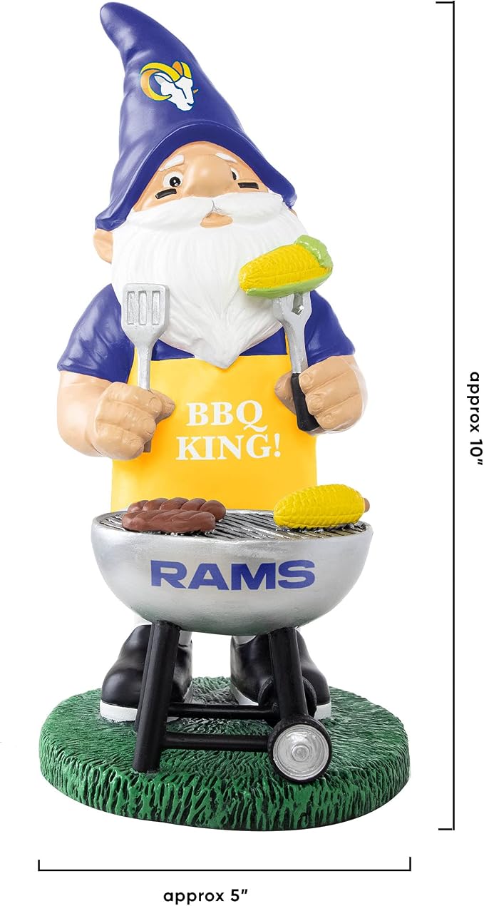 FOCO NFL Unisex-Adult NFL Team Logo Grill Garden Statue Outdoor Gnome 10"
