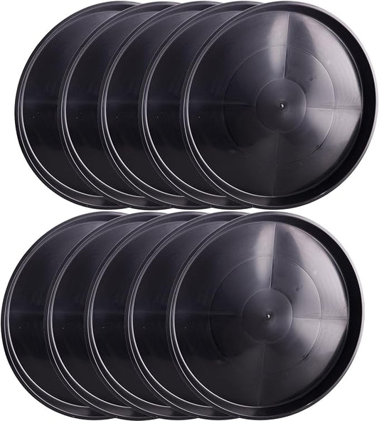 10 Pack Plant Saucer 20 Inches Plant Trays for Pots Plastic Round Drip Trays Flower Pot Saucers Black Planter Water Tray Plant Drainage Tray, Black