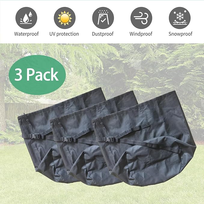 Trimmer Engine Cover Waterproof（3 pack）900D Heavy Duty Trimmer Covers Fits Weed Eater Edger,Pole Saw,Brush Cutters,String trimmers,Weed Eater Covers, Equipment Cover,Black (3)